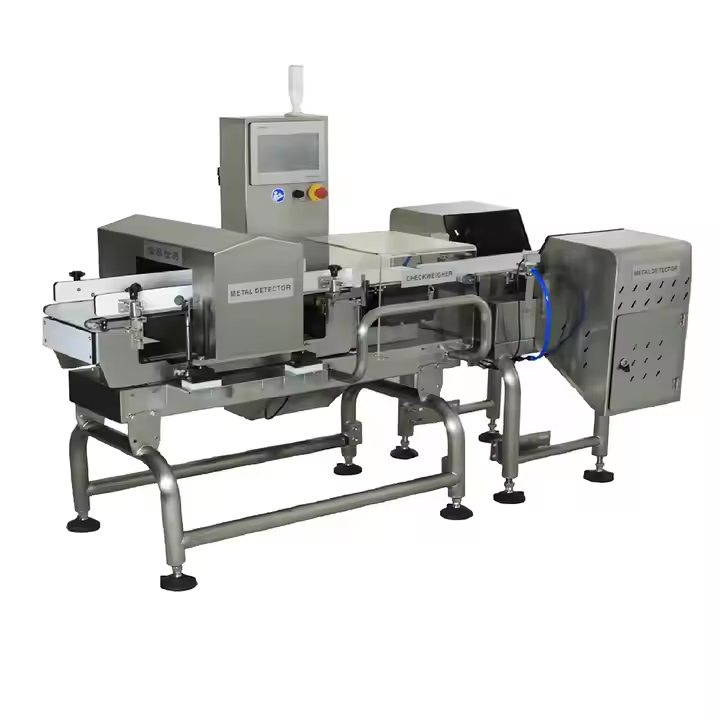 máy dò kim loại tích hợp và máy kiểm tra trọng lượng